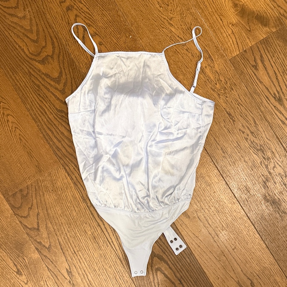 Abercrombie & Fitch Sky Blue Satin Bodysuit